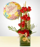 Día de San Valentín - Combo Ilusión: Bouquet 24 Rosas + Globo