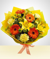 Agradecimiento - Bouquet Primaveral: Gerberas y Claveles